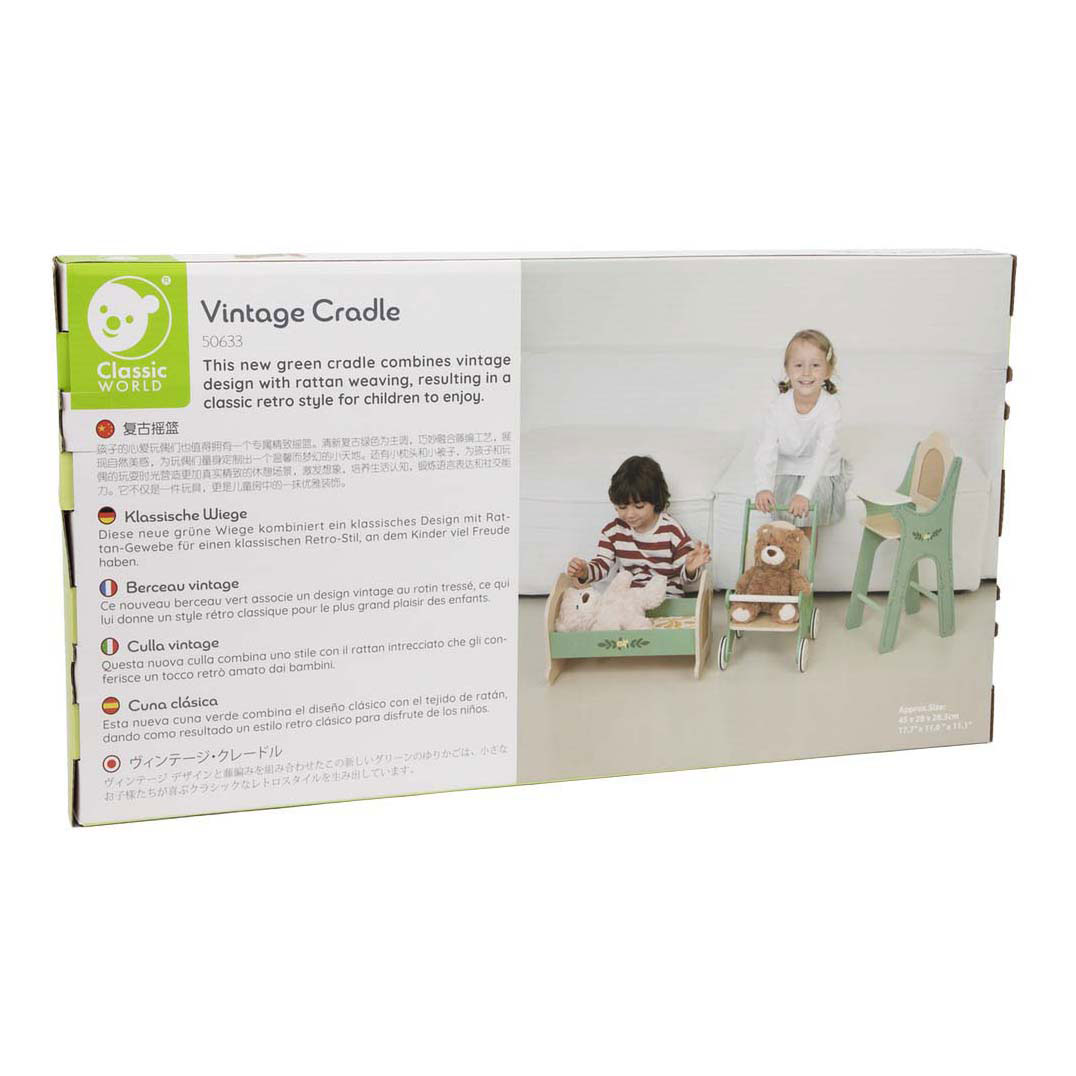 Berceau de poupée en bois vintage Classic World