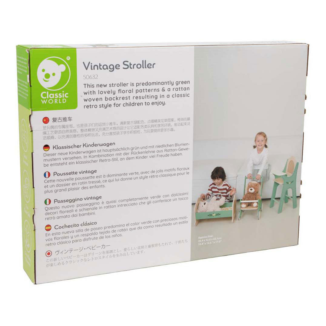 Classic World Vintage Houten Poppenwagen