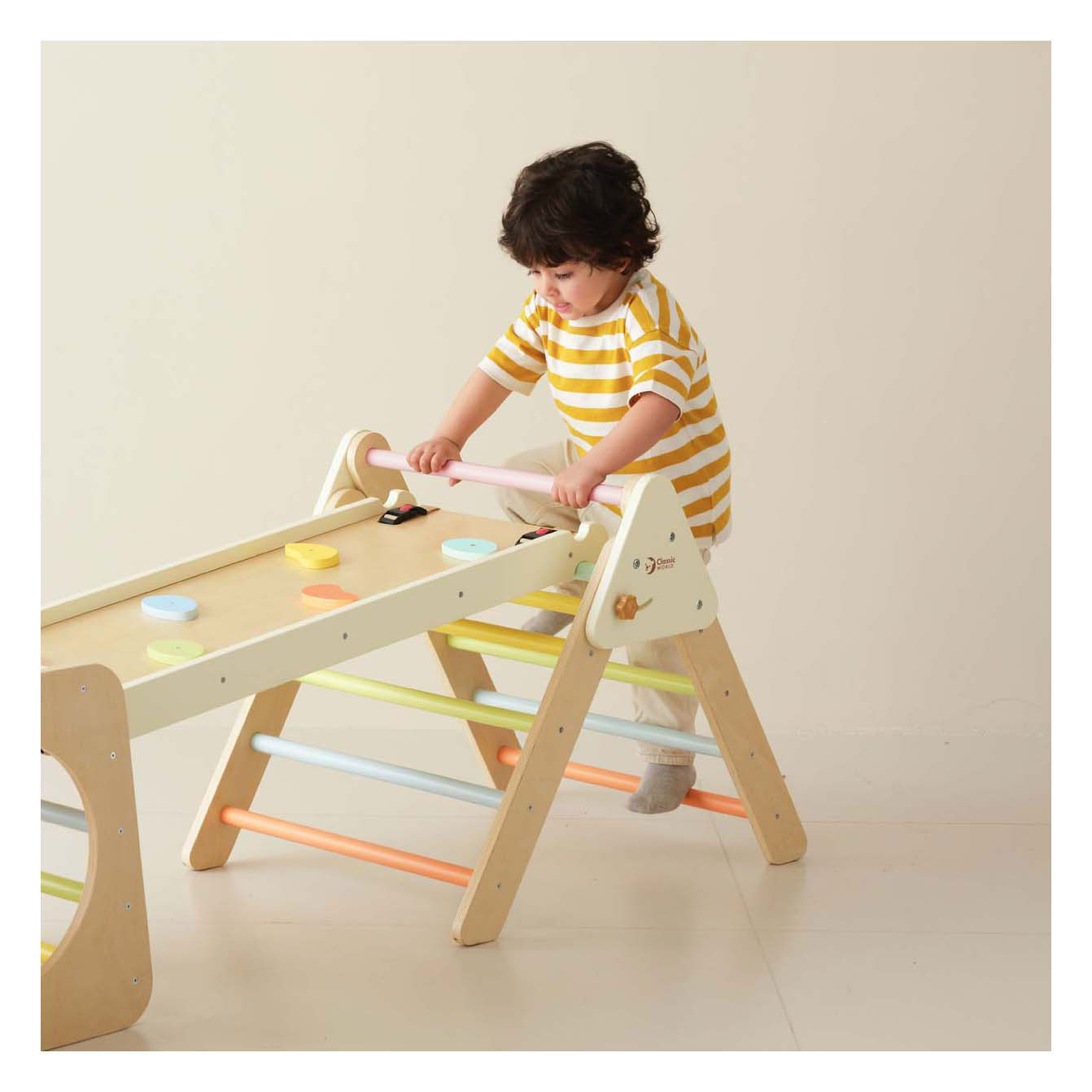 Ensemble d'escalade en bois pliable Classic World - 5 en 1