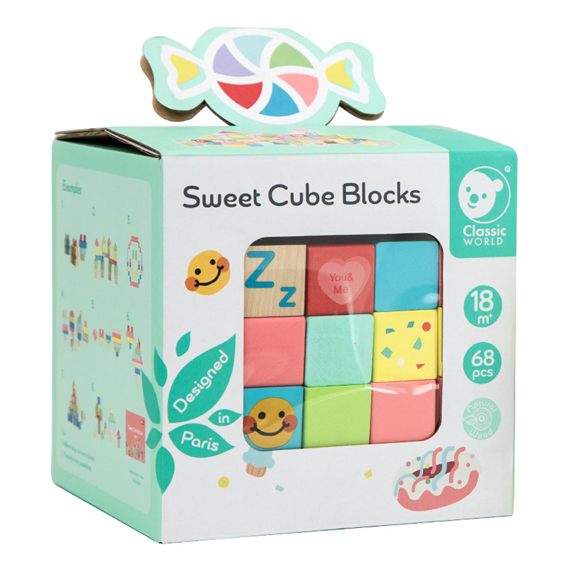 Blocs de construction en bois Sweet Cube
