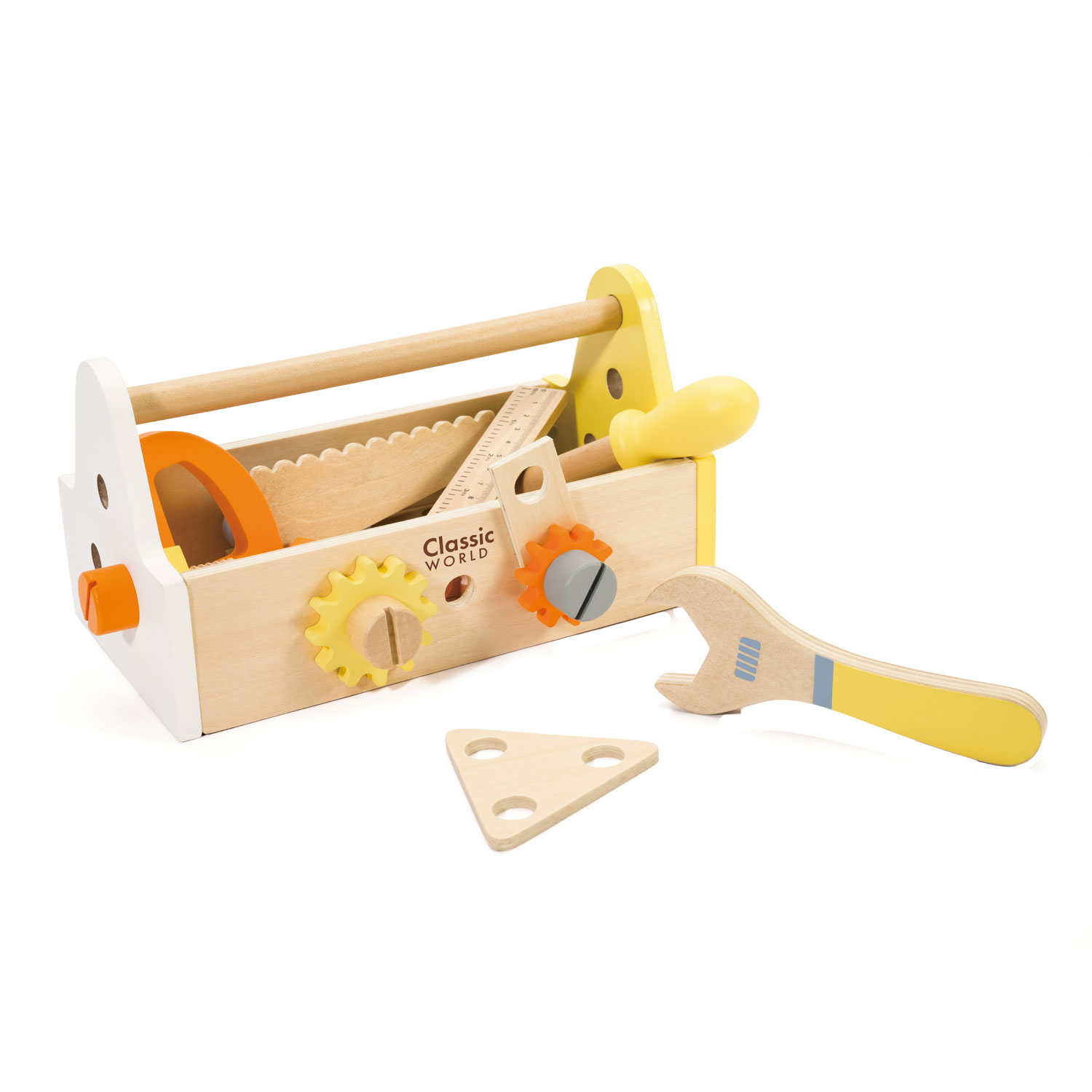 Ensemble de charpentier en bois Classic World avec boîte à outils, 18 pcs.