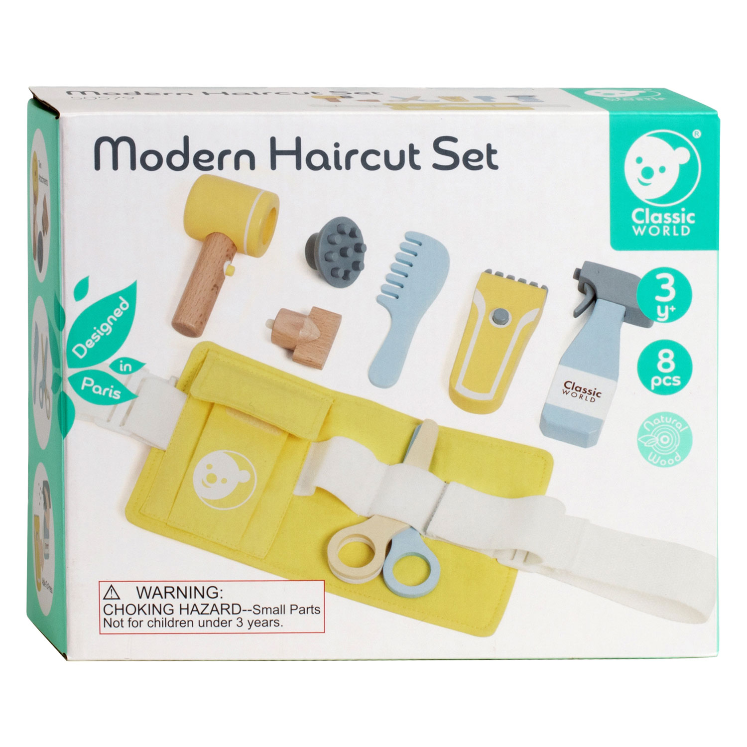 Classic World Holzspiel-Friseurset Modern, 8-teilig.