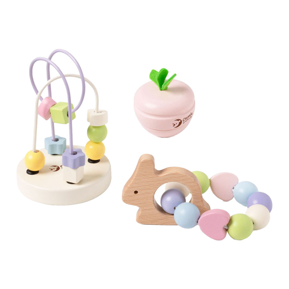 Ensemble de jeu pour bébé en bois Classic World Mara, 3 pièces.