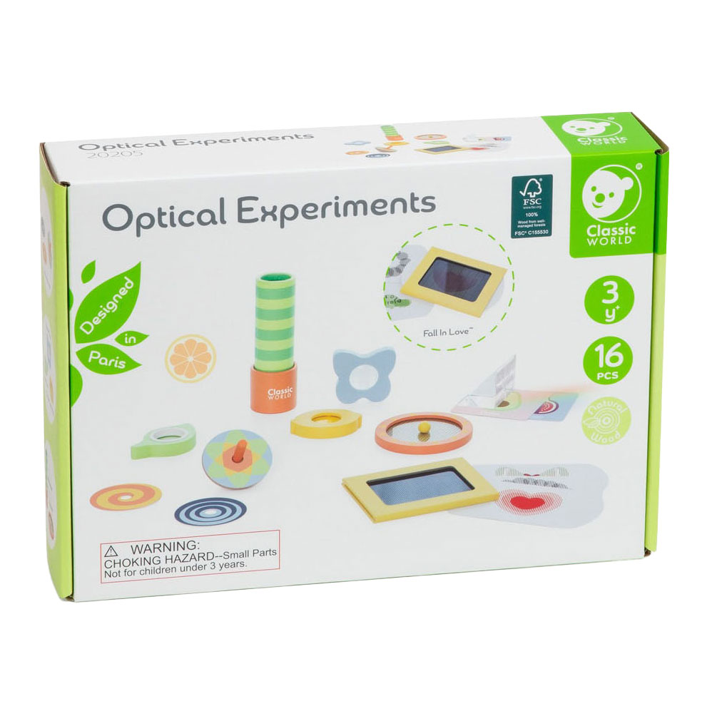 Classic World Optische Experimenten Houten Speelset, 16dlg.