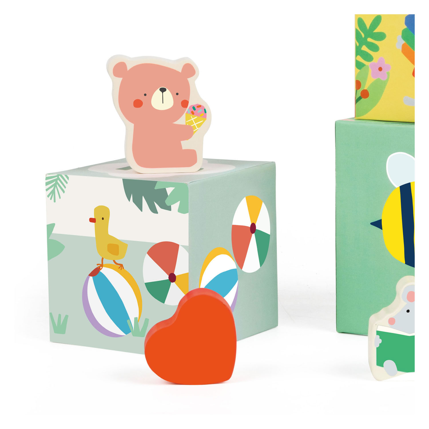 Blocs empilables Classic World avec animaux de la forêt, 10 pcs.