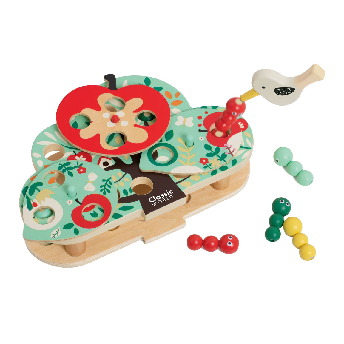 Jeu de capture en bois Classic World Doctor Word Pecker, 13 pièces