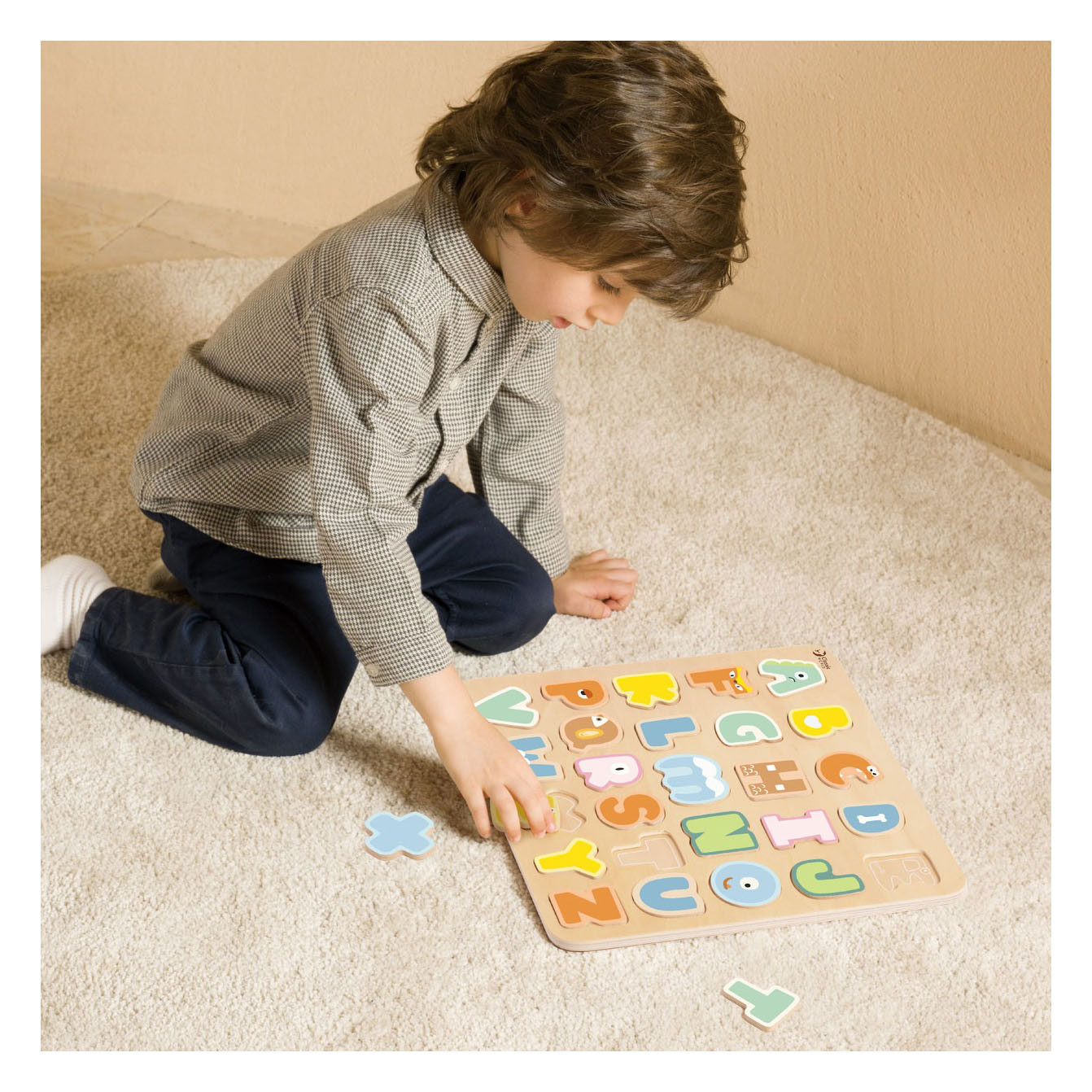 Classic World Alphabet-Puzzle aus Holz, 27-teilig.