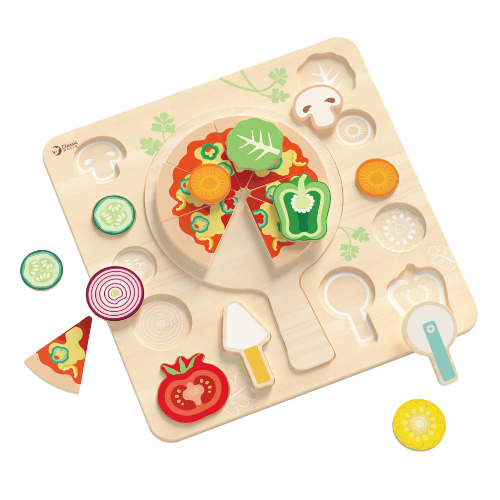 Pizza puzzle en forme de bois Classic World , 22 pcs.