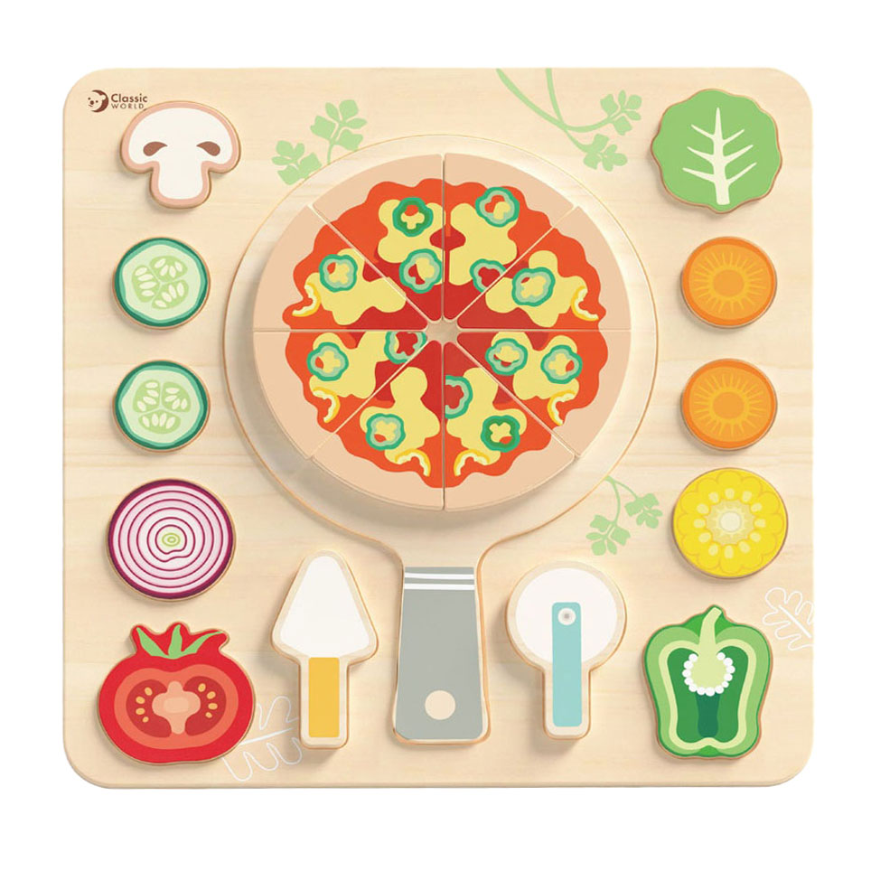 Pizza puzzle en forme de bois Classic World , 22 pcs.