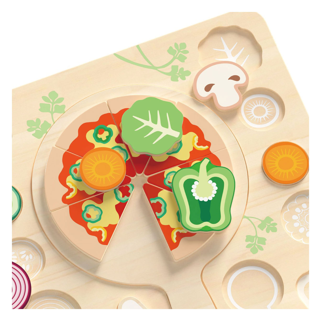 Classic World Holzformpuzzle Pizza, 22 Teile.