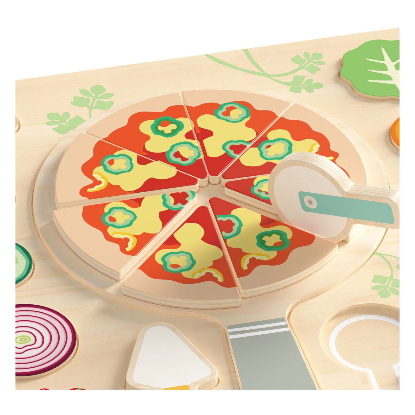 Pizza puzzle en forme de bois Classic World , 22 pcs.