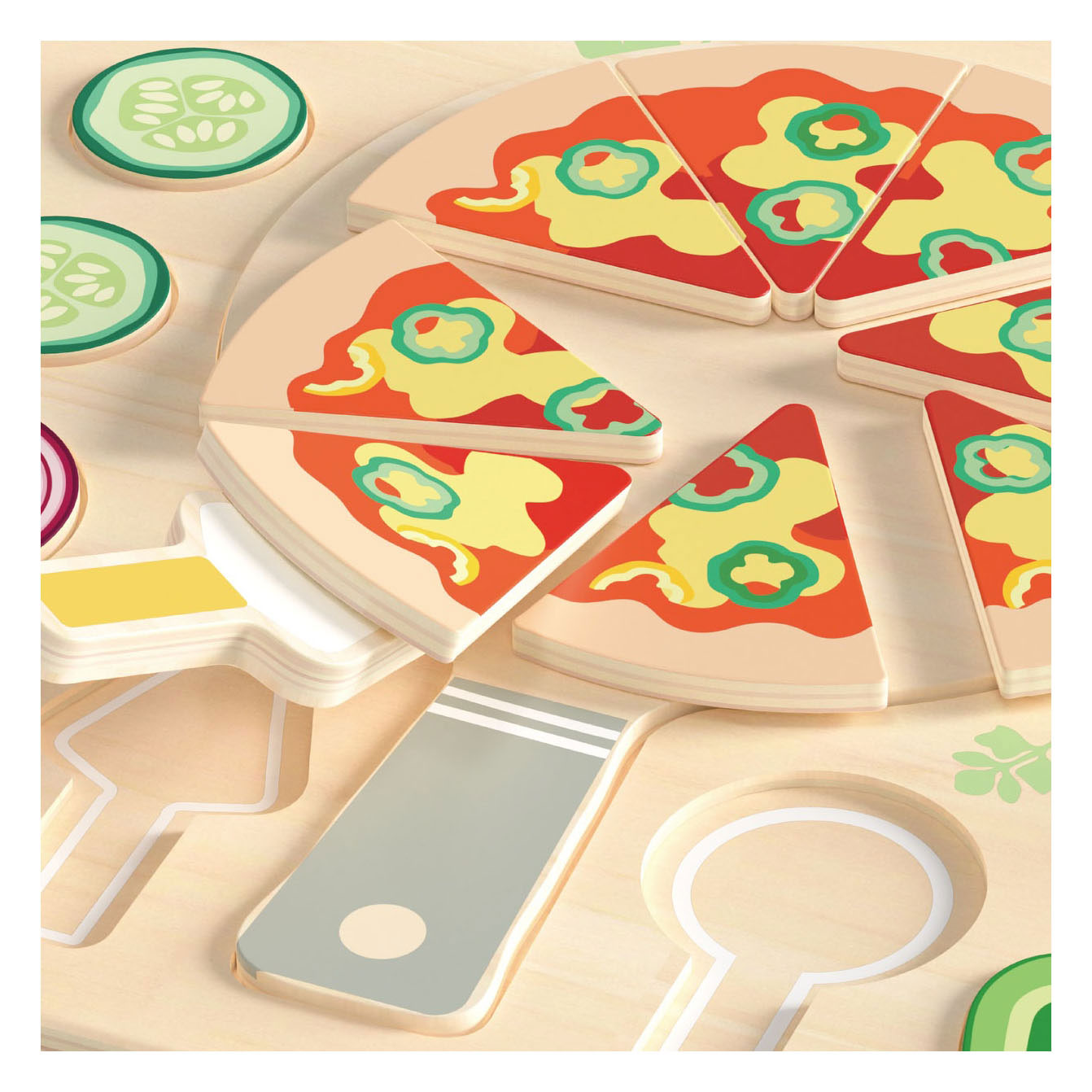 Pizza puzzle en forme de bois Classic World , 22 pcs.