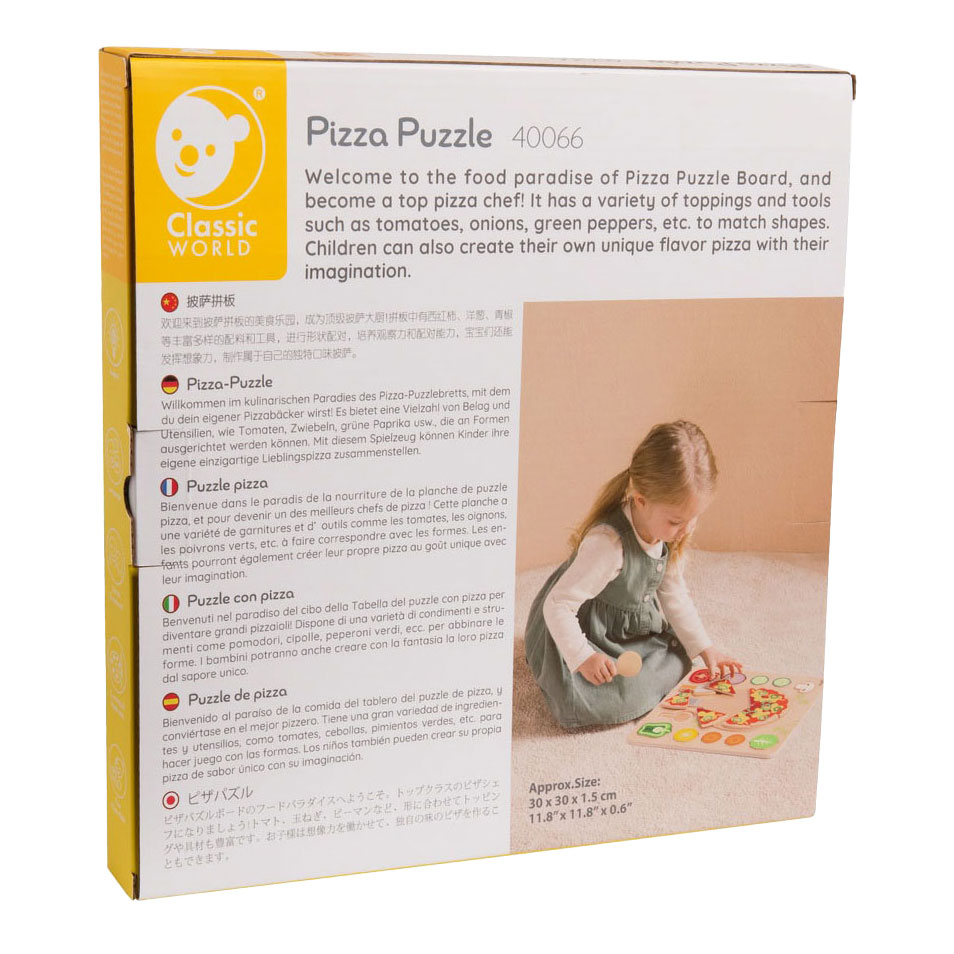 Pizza puzzle en forme de bois Classic World , 22 pcs.