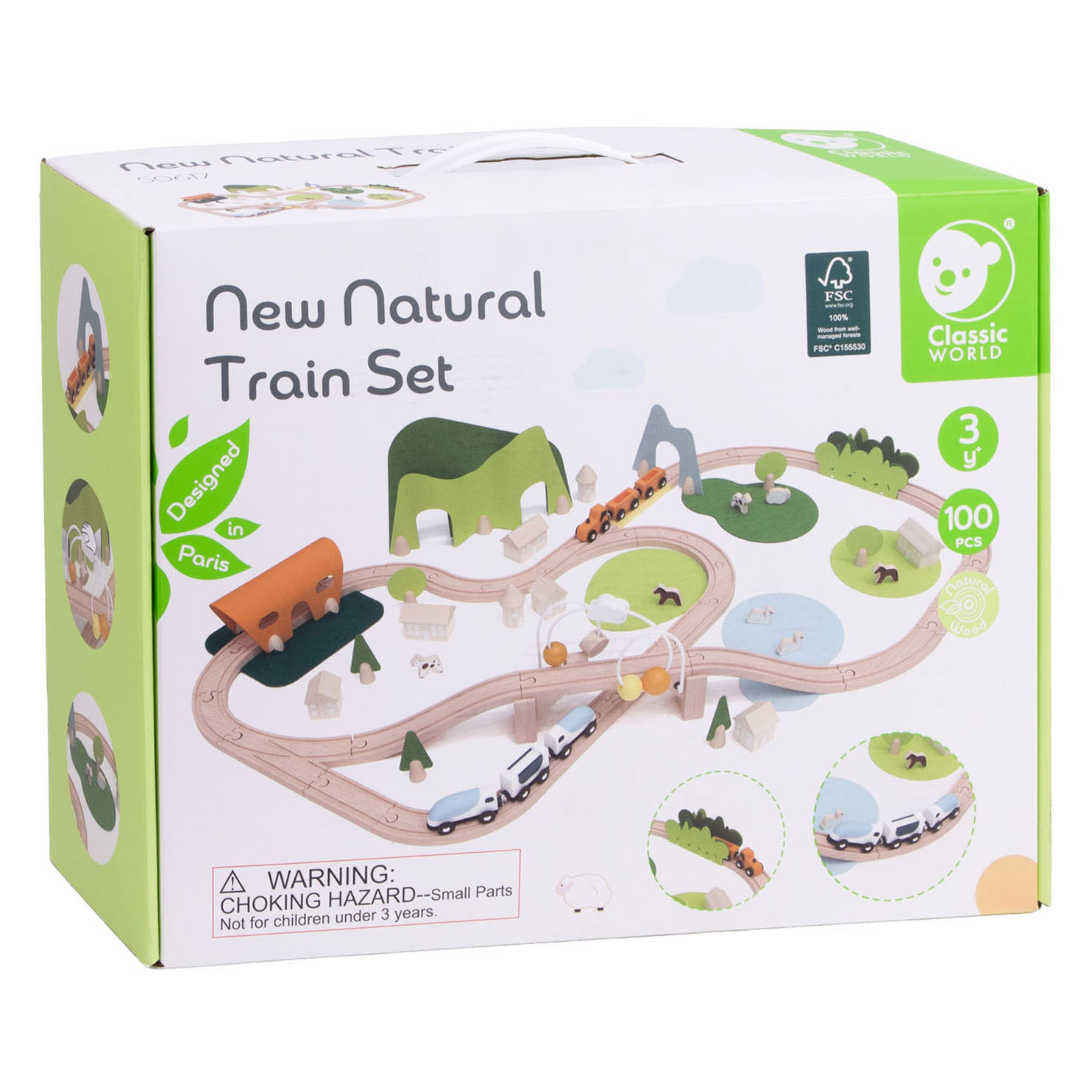Coffret de train classique sur le thème de la nature - 100 pièces.