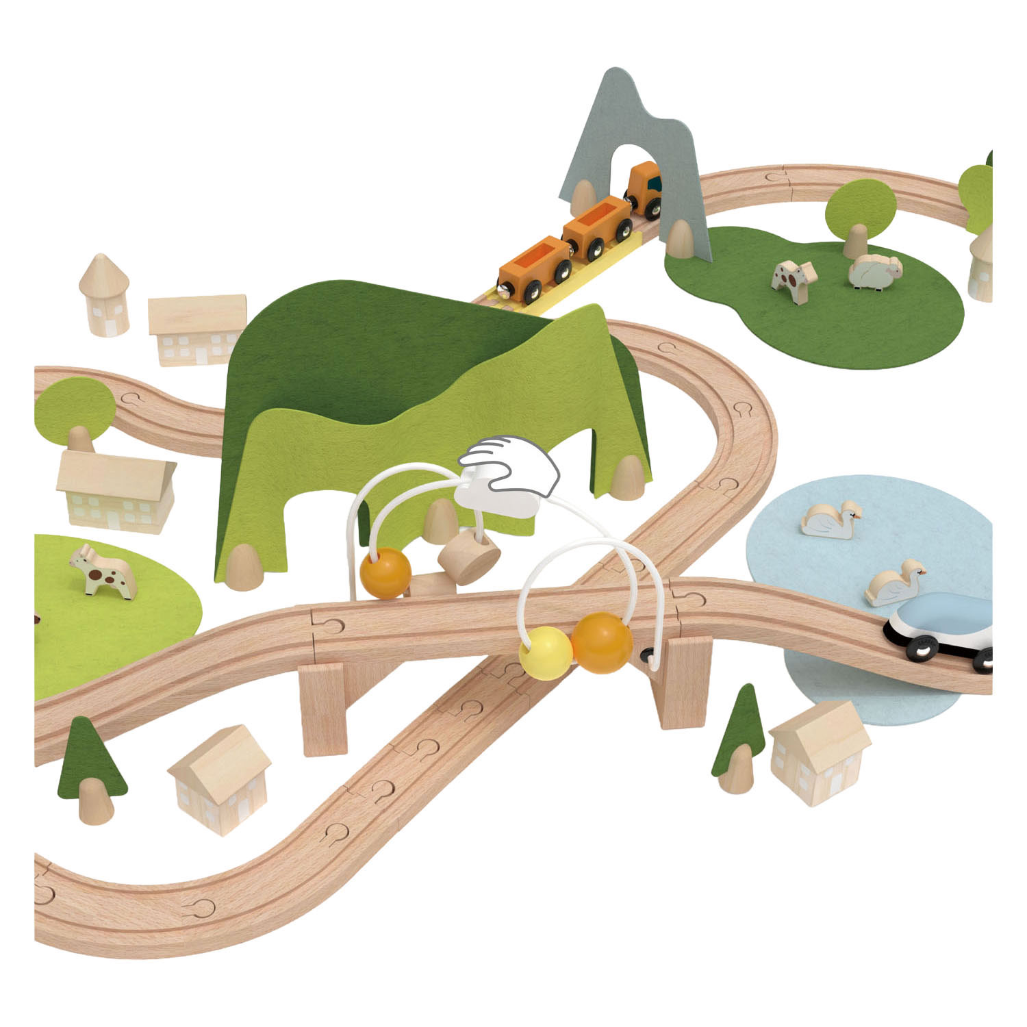 Coffret de train classique sur le thème de la nature - 100 pièces.