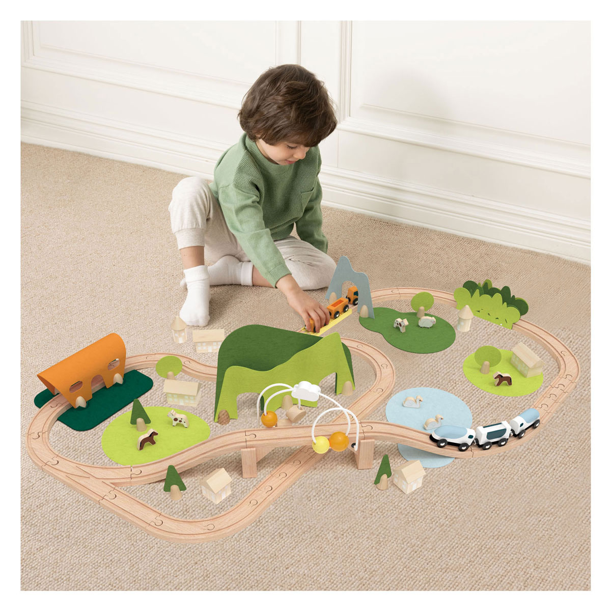 Coffret de train classique sur le thème de la nature - 100 pièces.