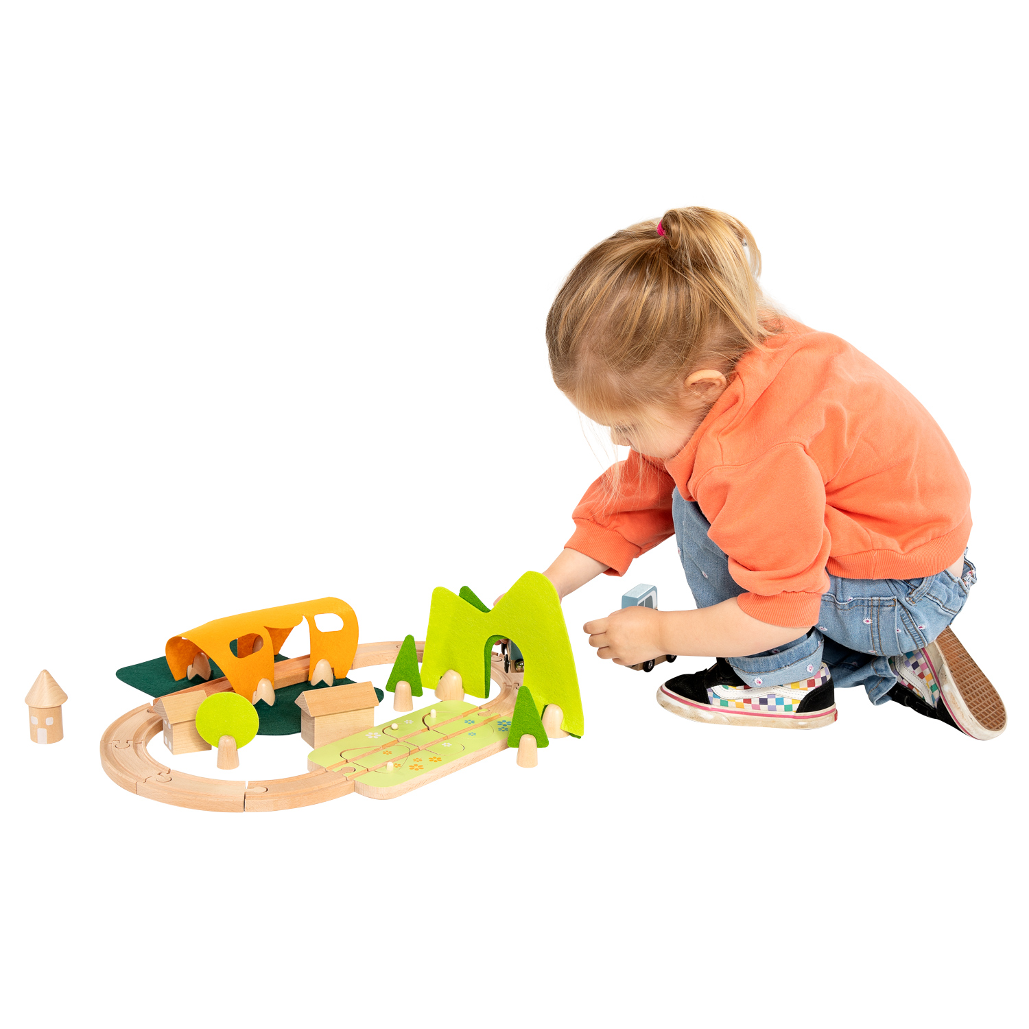 Classic World Houten Treinbaan Speelset, 40dlg.