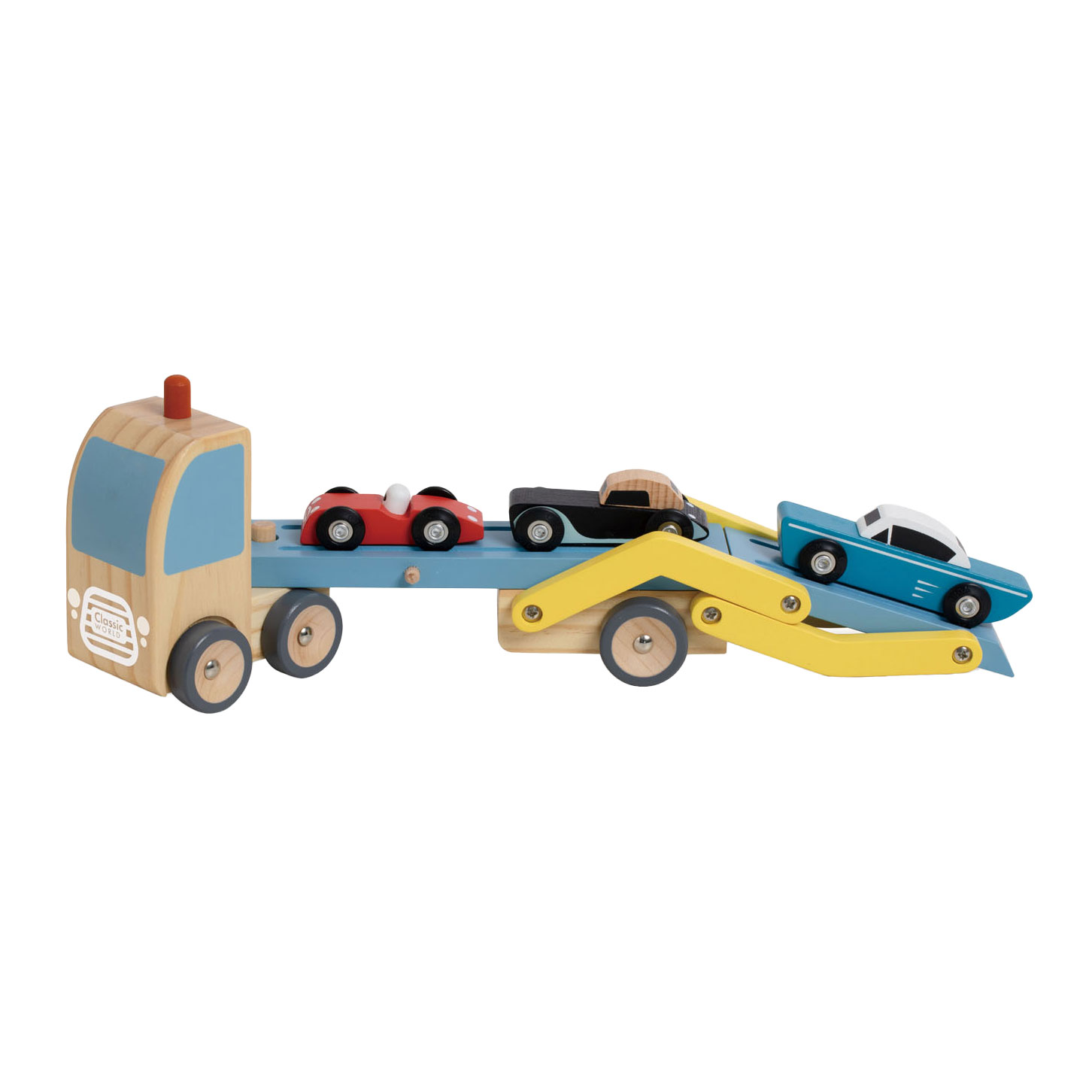 Classic World Holztransporter mit 3 Autos