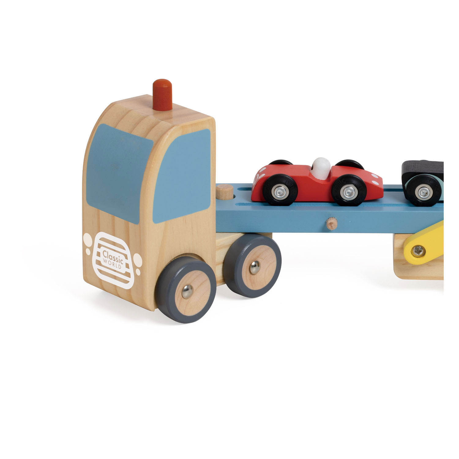 Transporteur en bois Classic World avec 3 voitures