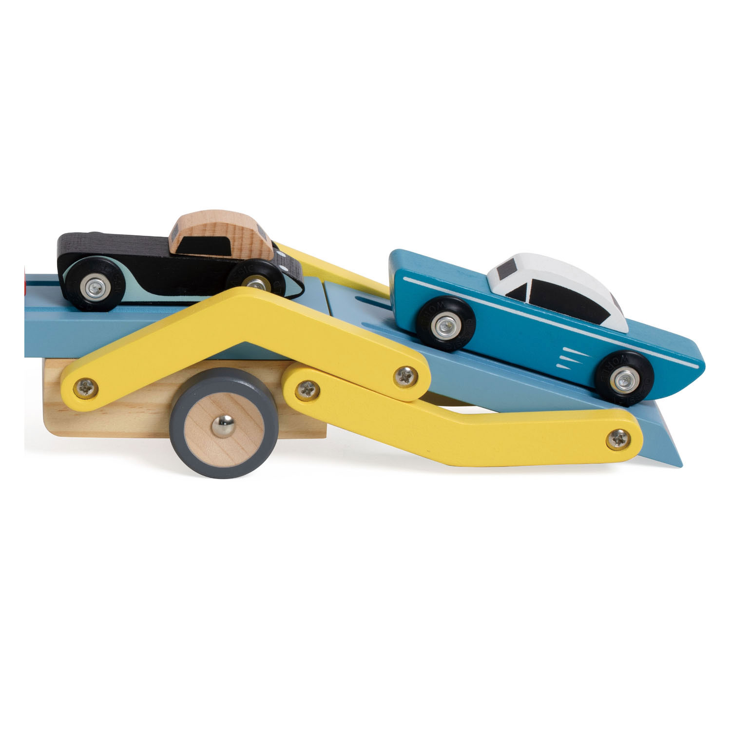 Transporteur en bois Classic World avec 3 voitures