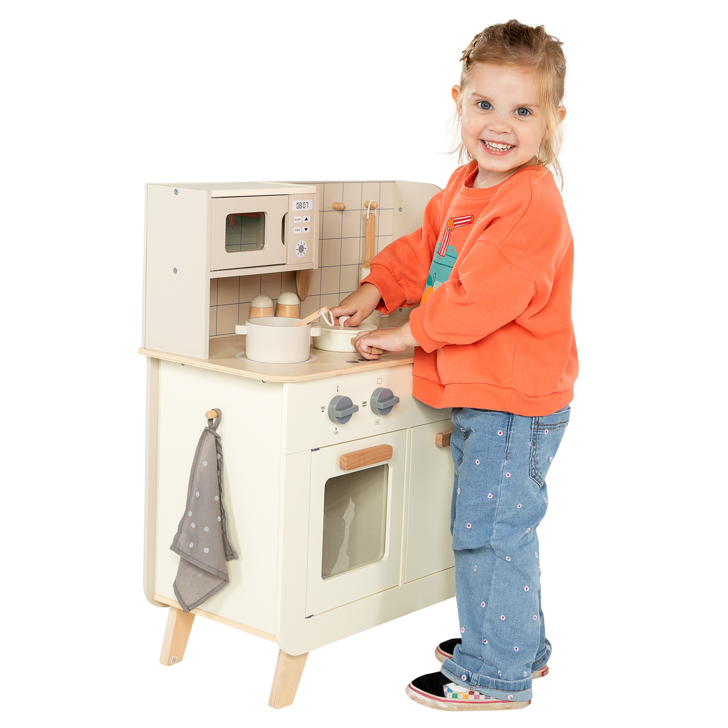 Classic World Koch-Spielküche aus Holz, 11-teilig.