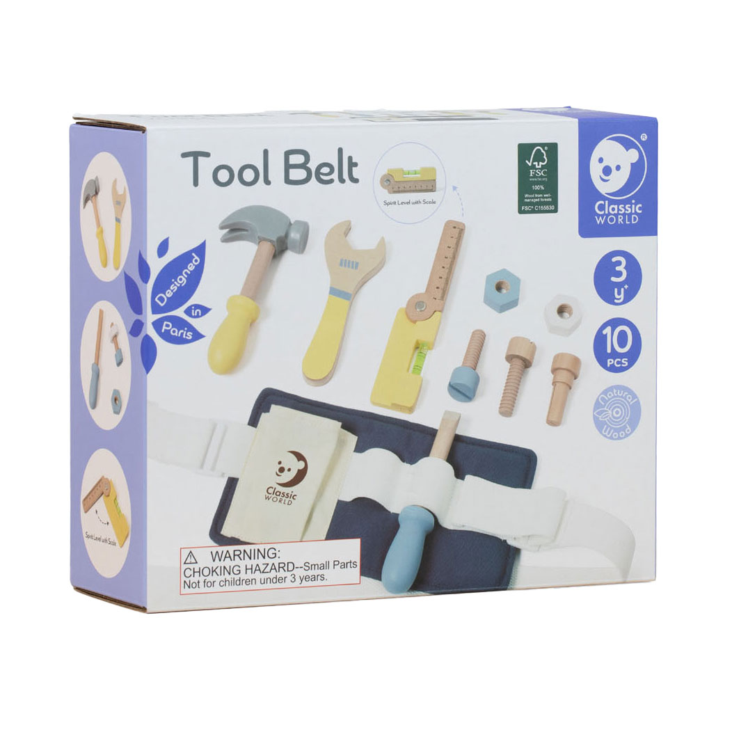 Ceinture à outils en bois Classic World , 10 pcs.