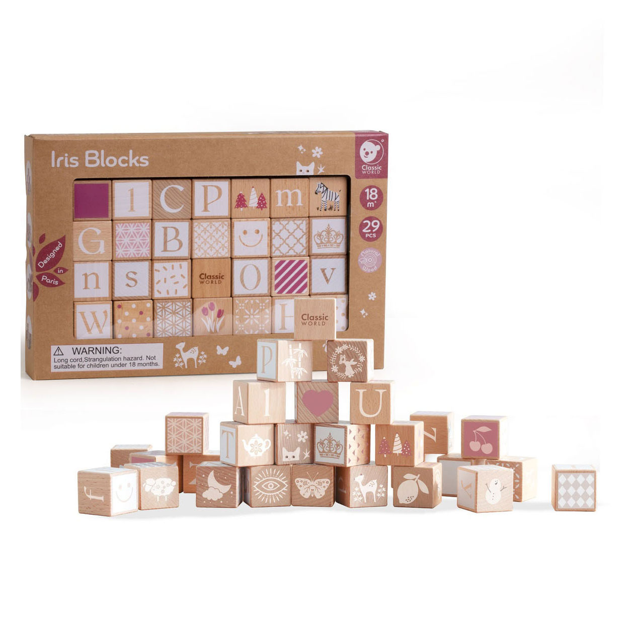 Blocs d'iris en bois Classic World , 29 pcs.