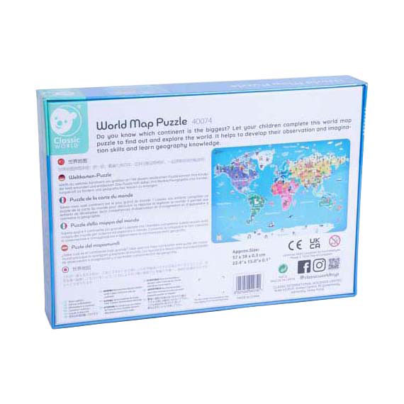 Classic World Puzzle Weltkarte – 48 Teile. Classic World Puzzle Weltkarte – 48 Teile.