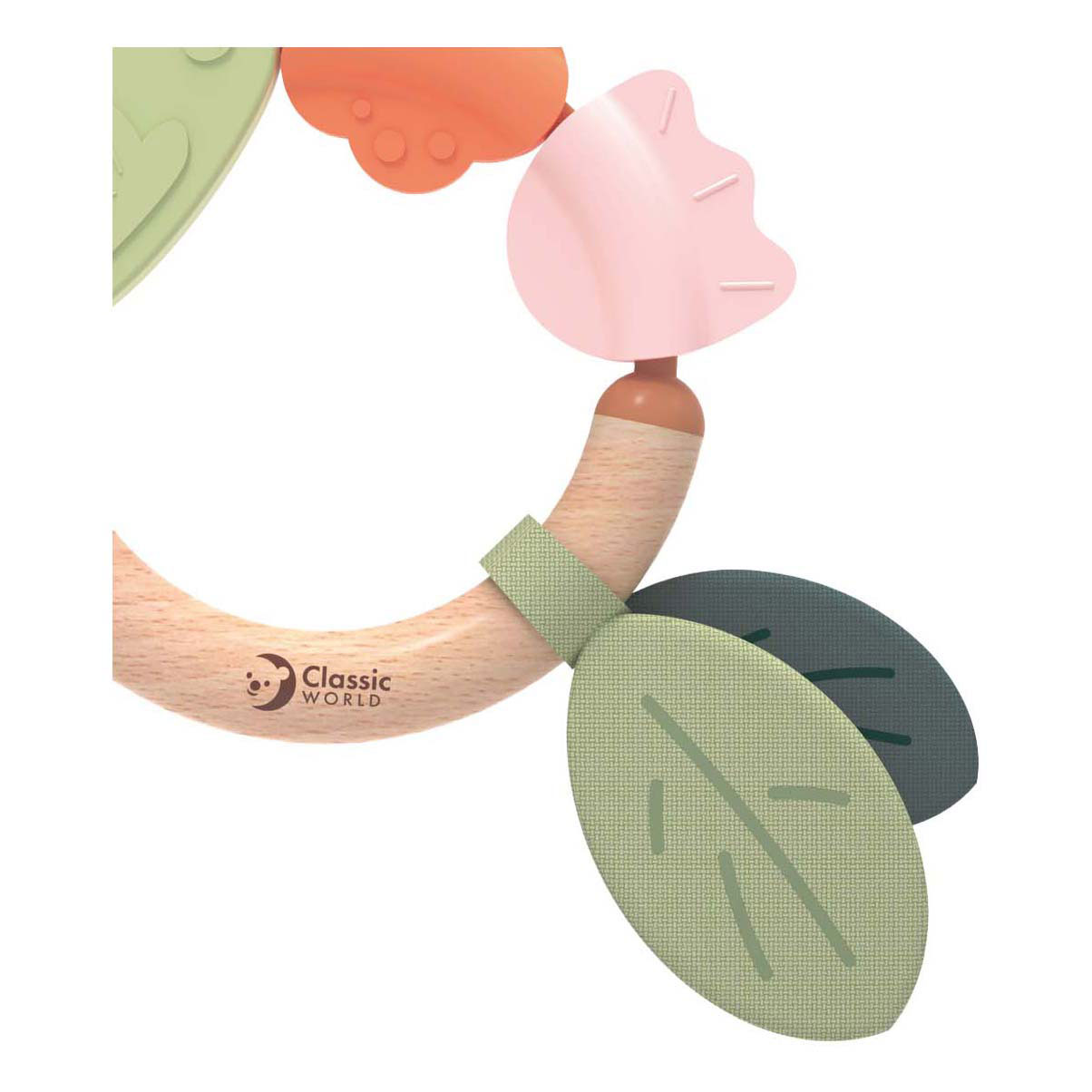 Anneau de dentition en bois Classic World, imitation gazon