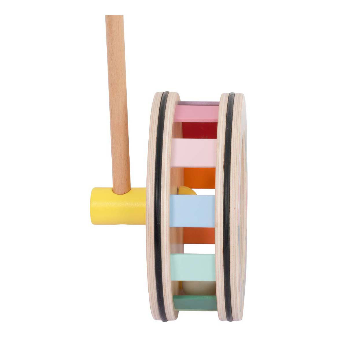 Jouet à pousser en bois Classic World arc-en-ciel