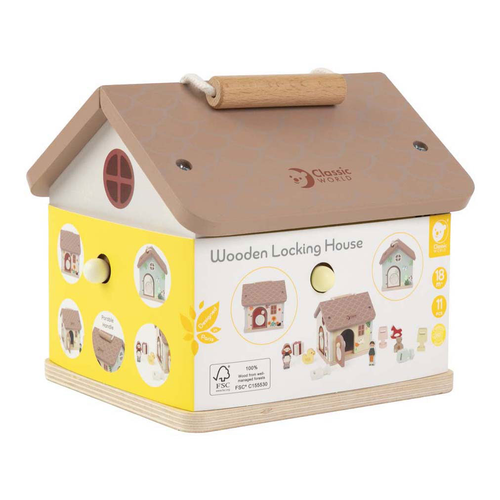 Maison en bois classique avec serrures