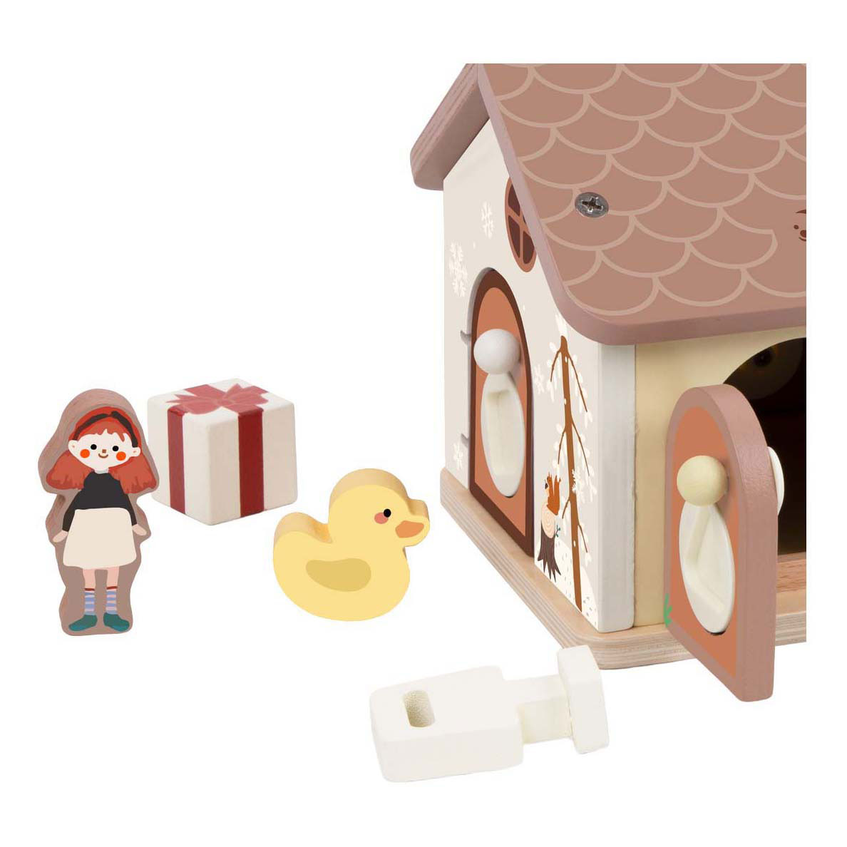 Maison en bois classique avec serrures