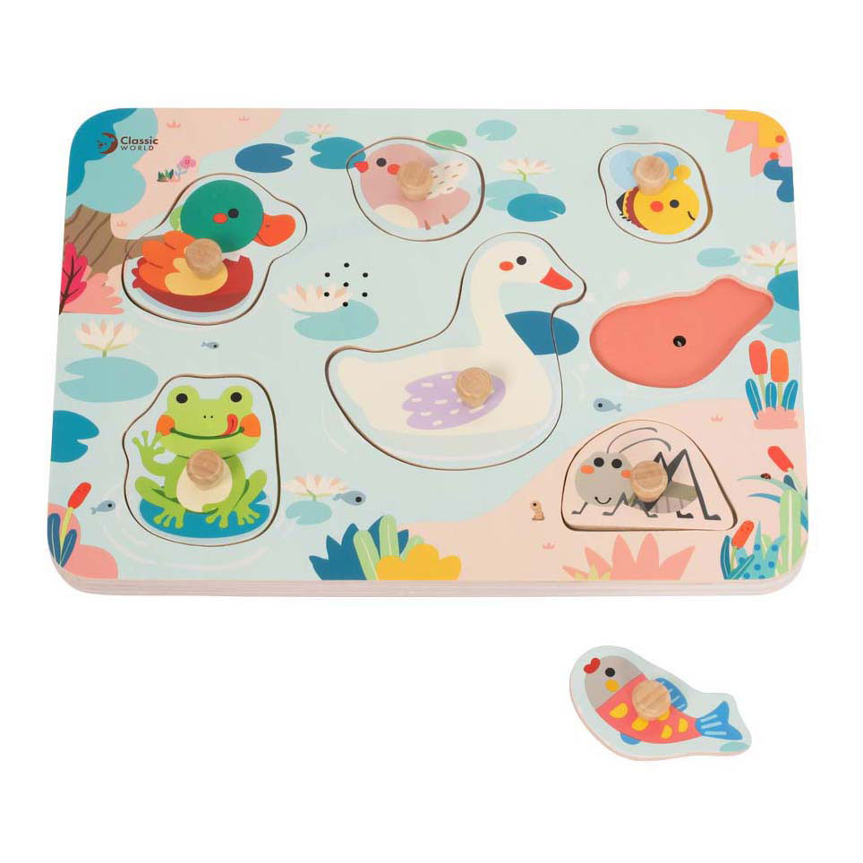 Classic World Houten Puzzel Poel met Geluid