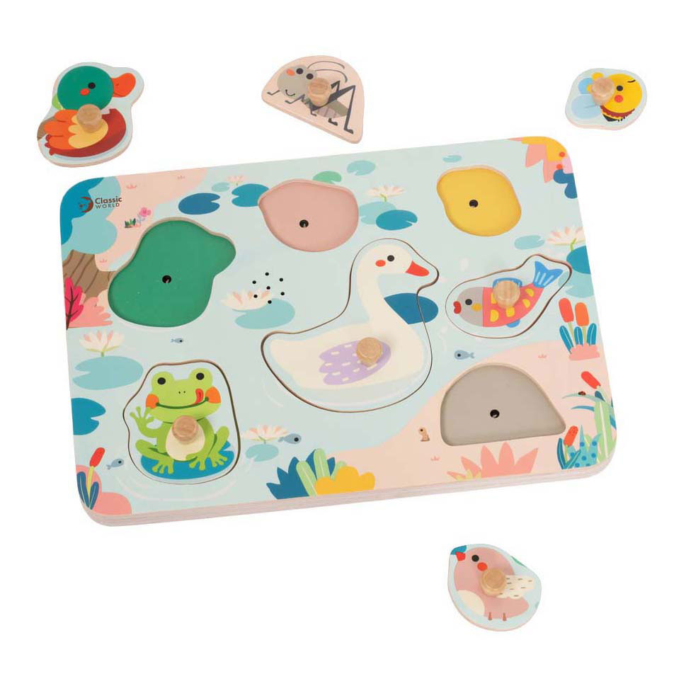 Classic World Houten Puzzel Poel met Geluid