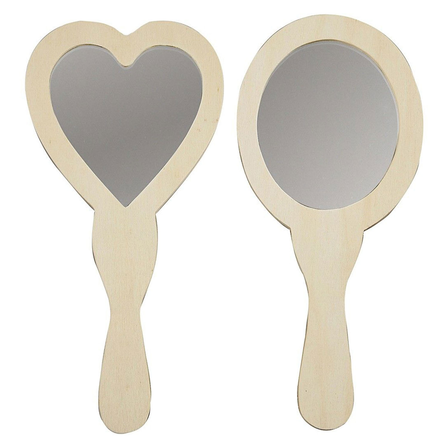 Décorez votre miroir à main en bois, 2 pièces. 25 cm