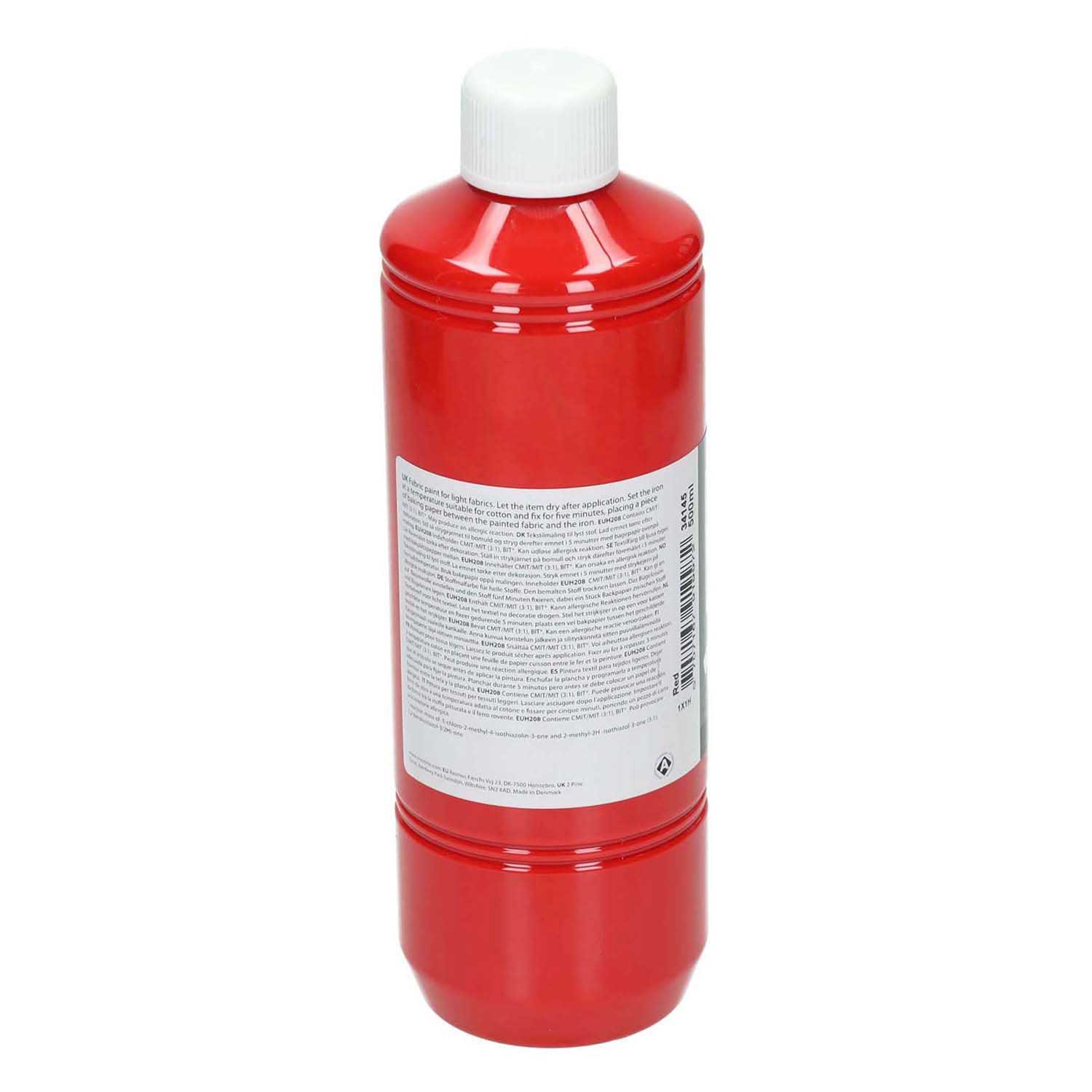 Peinture pour tissu - Rouge, 500 ml