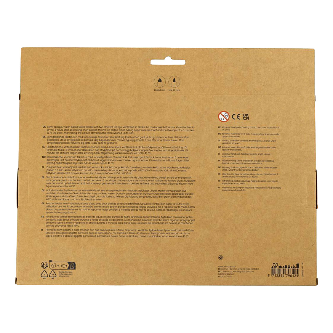 Textielstiften - Extra Kleuren, 20st.