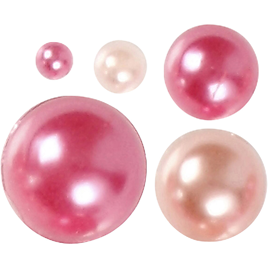 Perles Demi-Collantes Roses 2-8mm, 140pcs.