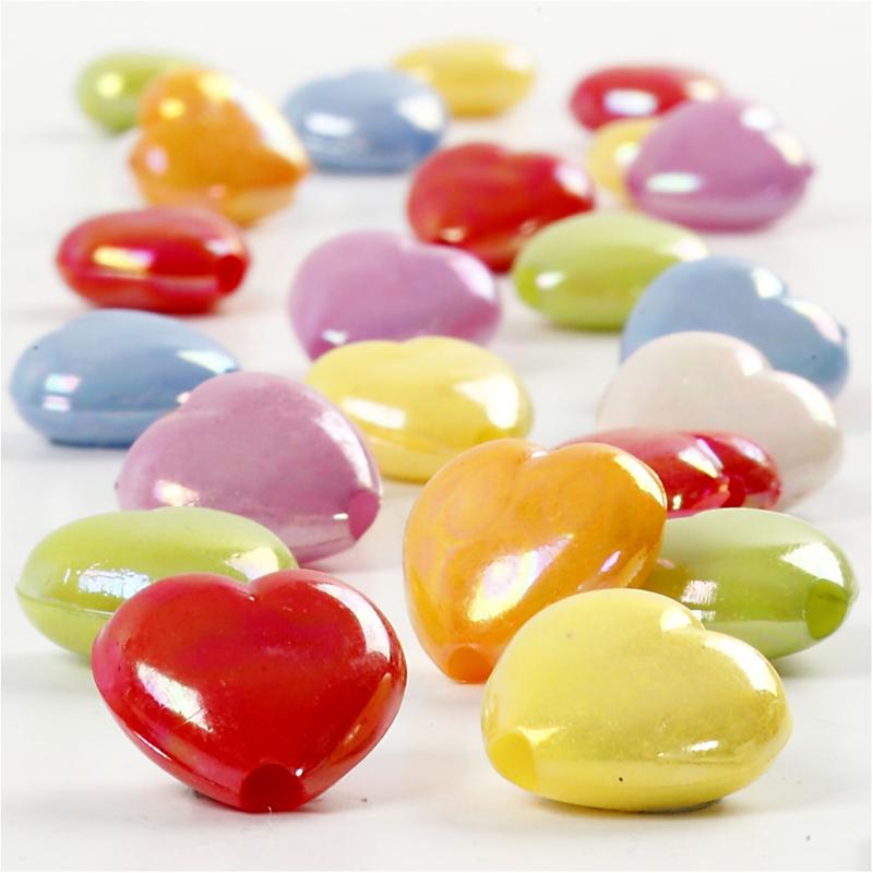 Coeur de perles en plastique, 125 ml