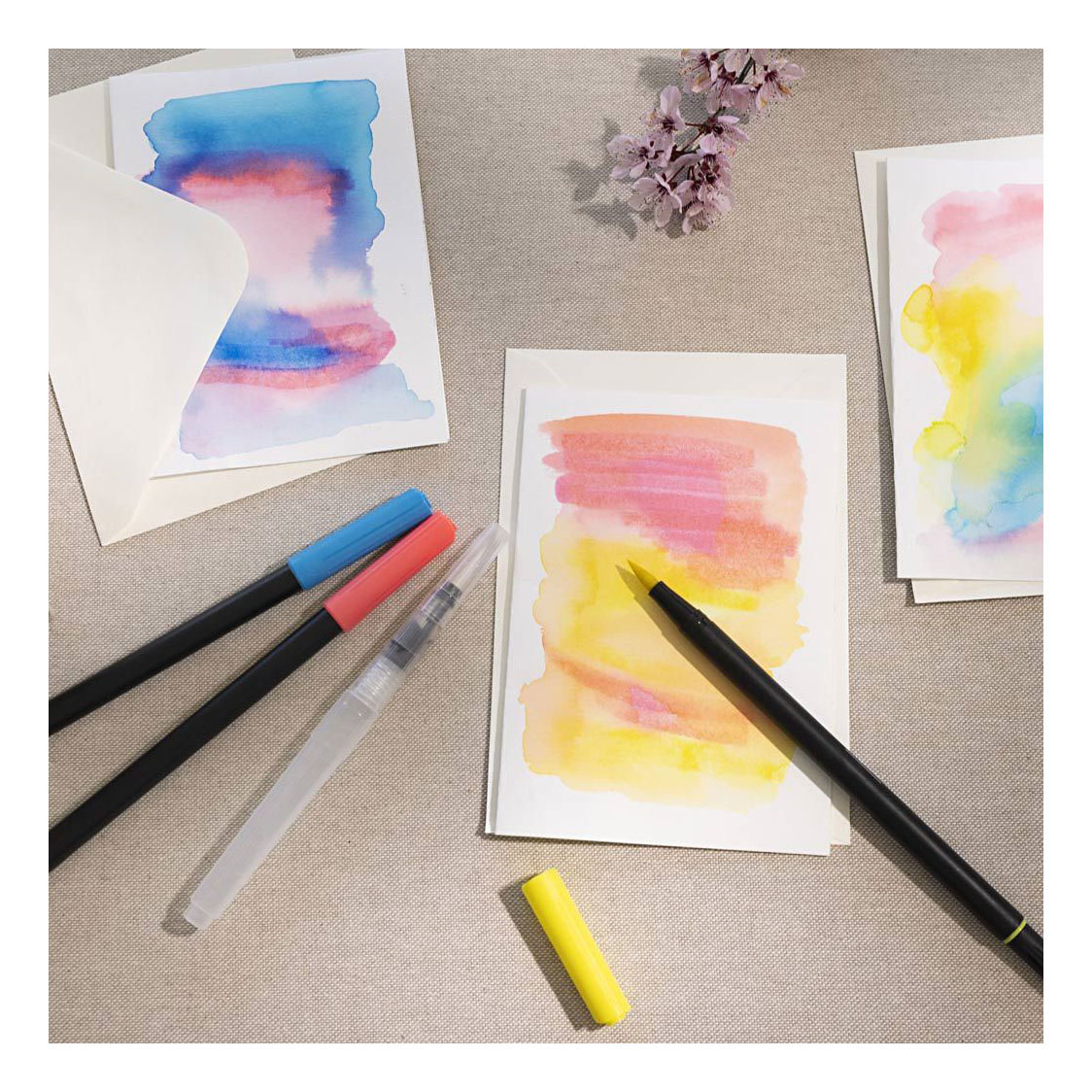 Dubbelzijdige Aquarel Marker Standaard Kleuren, 12st.