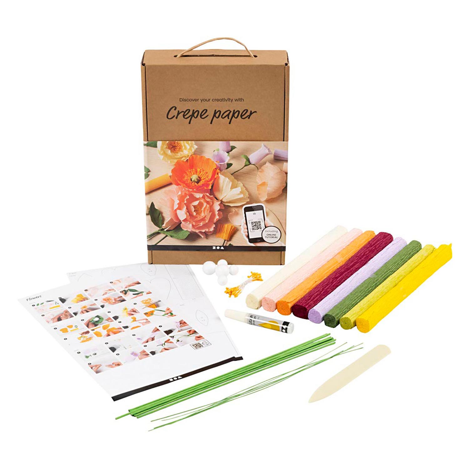 Kit de fabrication de fleurs en papier crépon