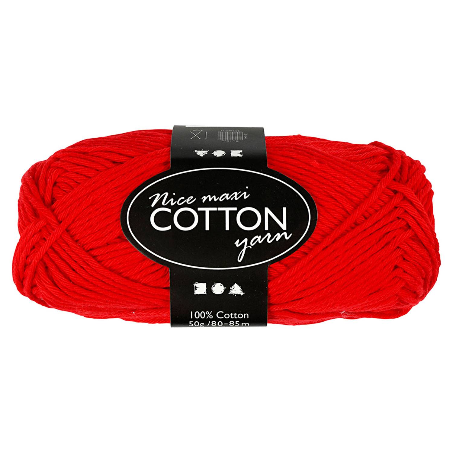 Fil de coton, Rouge, 50gr, 85m
