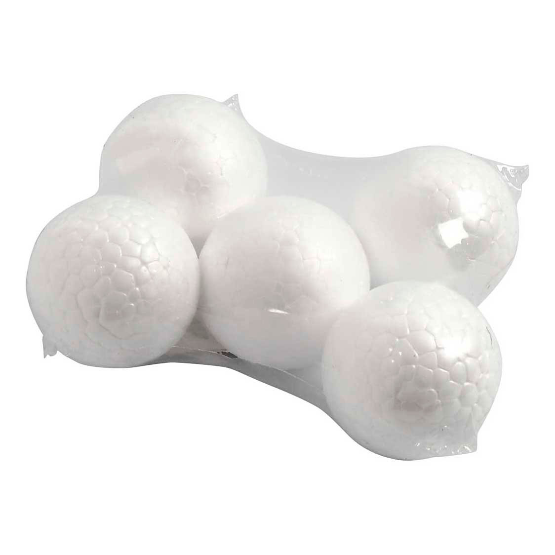 Boules de polystyrène blanches, 5 pcs.