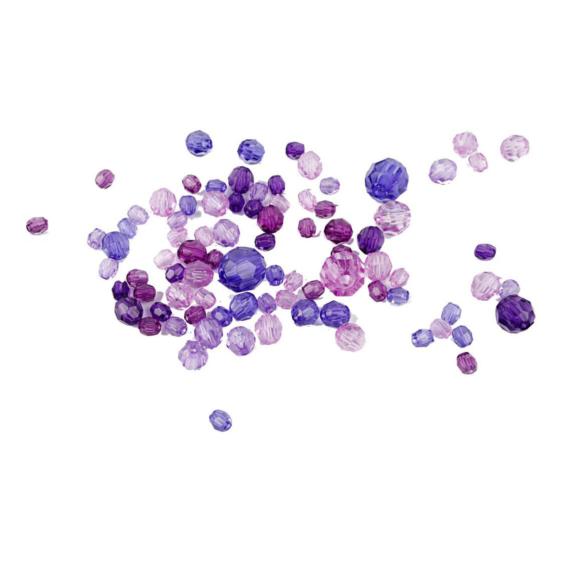 Mélange de perles à facettes violet, 45 grammes