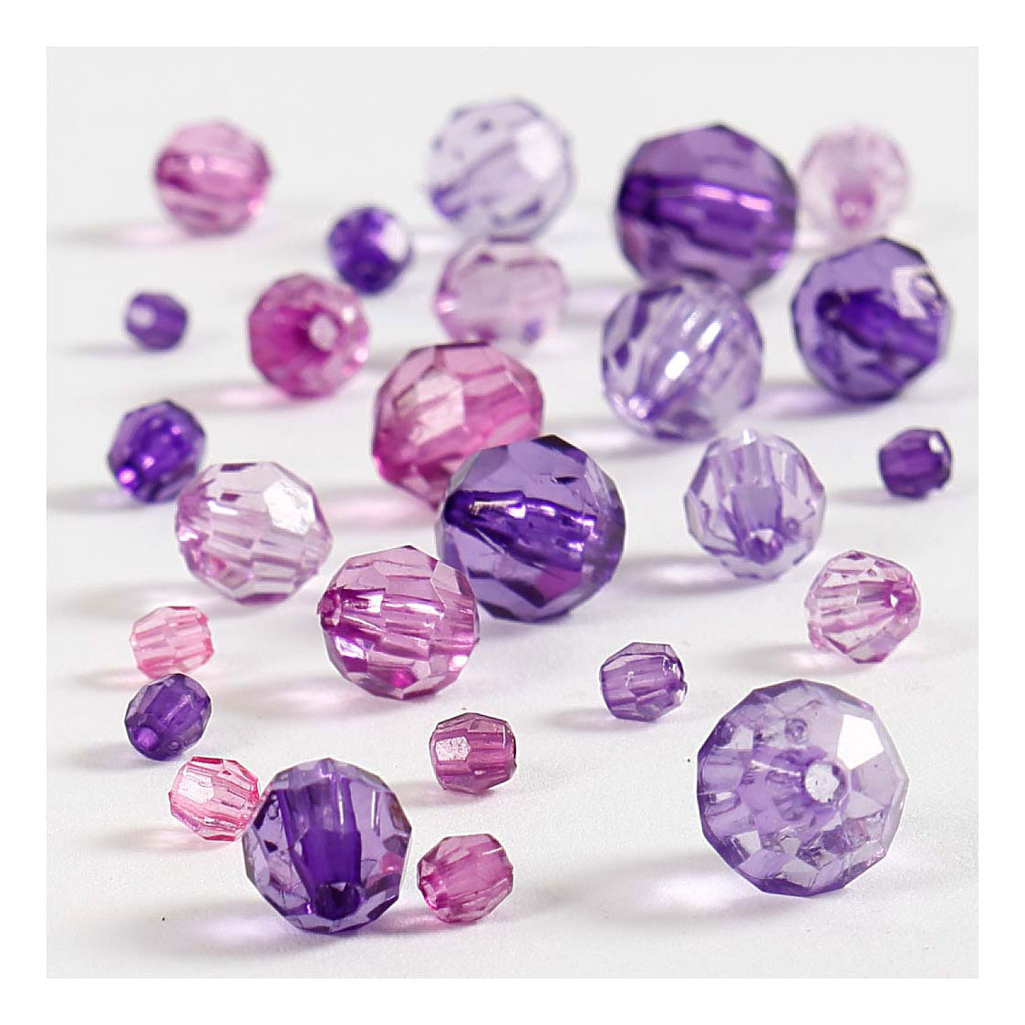 Mélange de perles à facettes violet, 45 grammes