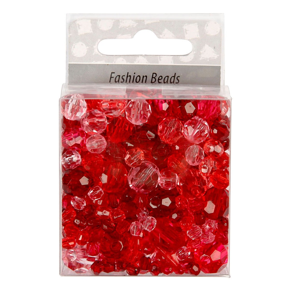 Mélange de perles à facettes Harmonie rouge, 45 grammes