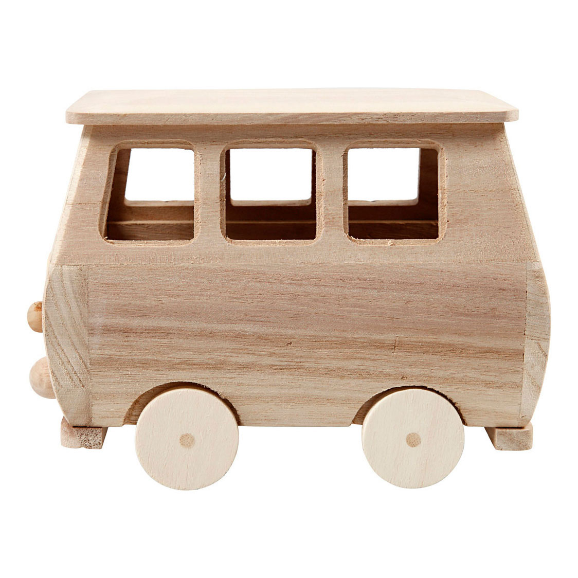 Minibus aus Holz, 17x10x13cm