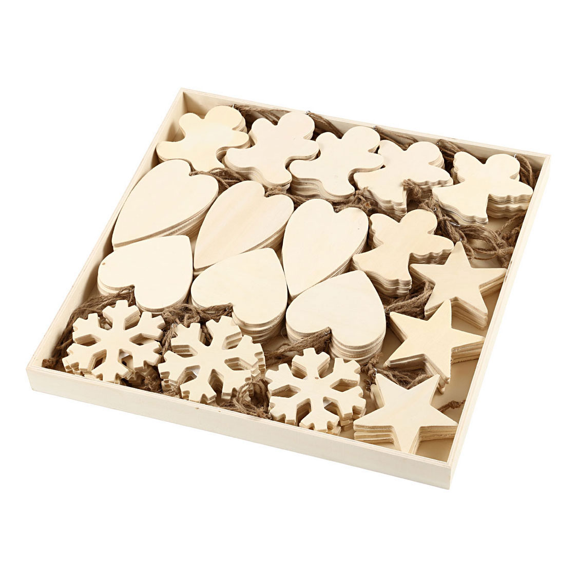 Ornements en bois Thème de Noël Divers, 90pcs.