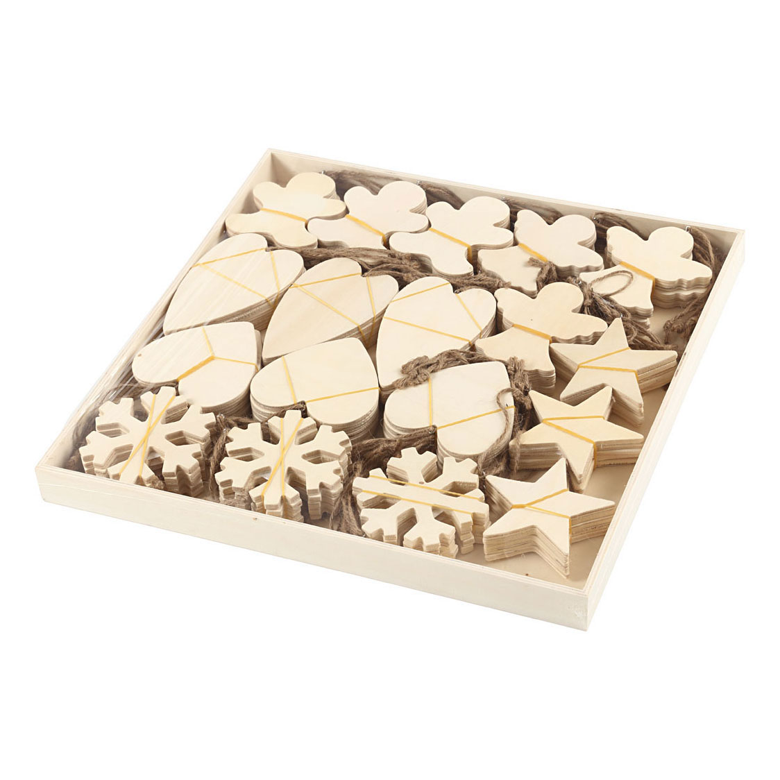 Ornements en bois Thème de Noël Divers, 90pcs.