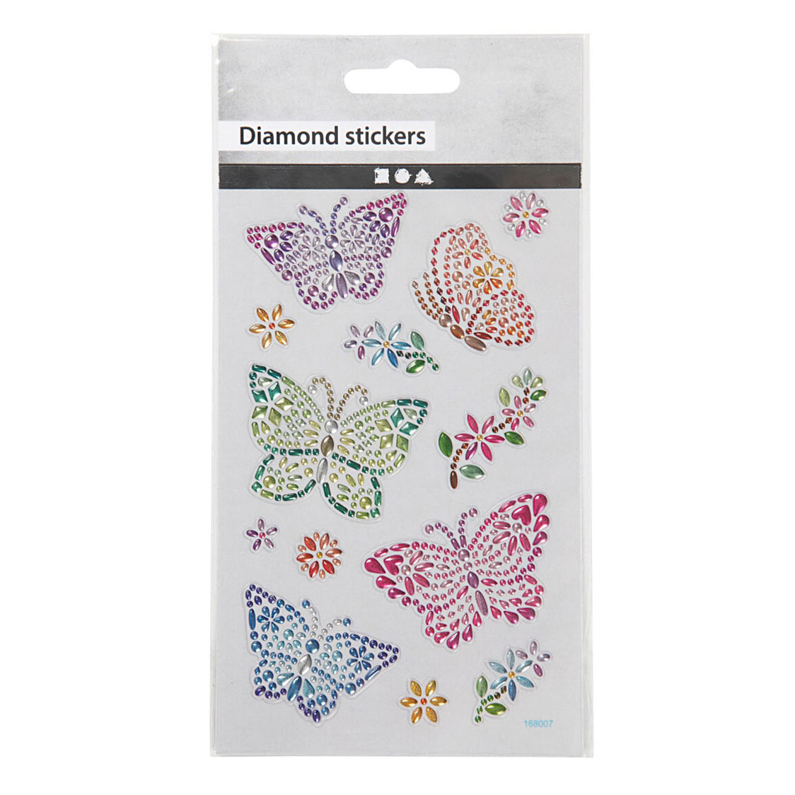 Diamantaufkleber Schmetterling, 1 Blatt